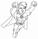 Kleuren Vliegen Superman sketch template