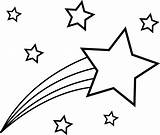 Shooting Star Clip Line Outline Stars Colorable Color Drawing Cartoon Coloring Sweetclipart sketch template