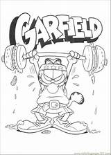 Exercise Garfield Coloring Printable Color Online Pages Cartoons sketch template