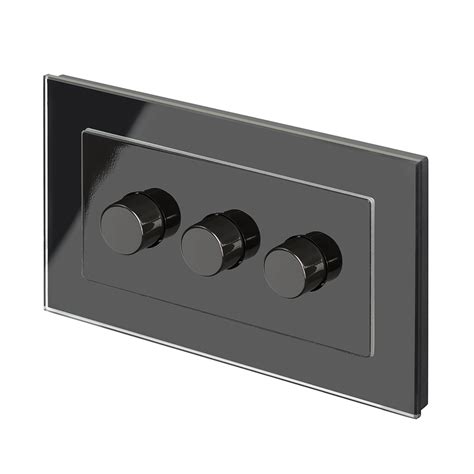 crystal pg  rotary led dimmer switch   black retrotouch designer light switches plug