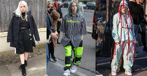 billie eilish aesthetic her before and after fashion journey elle australia