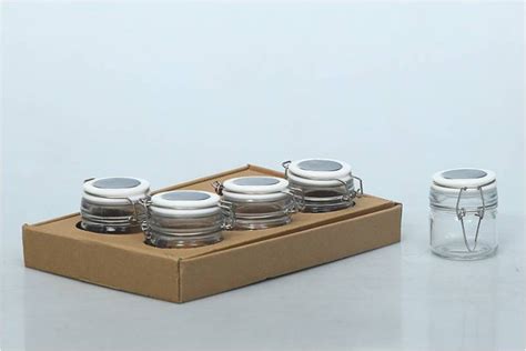 4oz Set Small Glass Containers With Sealable Ceramics Lids Tiny Jars