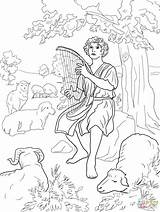 David Coloring Pages Shepherd Boy Goliath Ark Absalom Covenant Harp Ausmalbilder Printable Abigail Para King Koenig Color Bible Kids Getcolorings sketch template