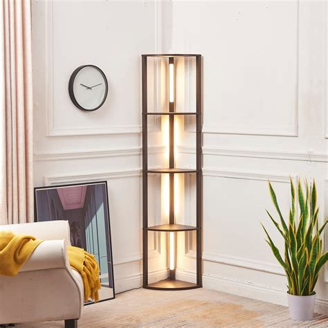 fenlo fancy edge dimmable floor lamp  shelves luxury corner led
