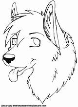 Template Wolf Furry Head Base Coloring Pages Headshot Fox Deviantart Drawing Templates Animal Dog Group Visit sketch template