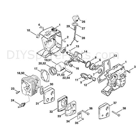 stihl  chainsaw   parts diagram crank case