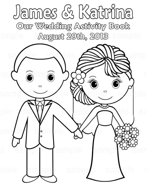 printable wedding coloring book  kids wedding  kids