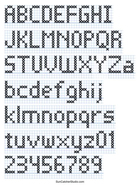 cross stitch alphabets  printable printable templates