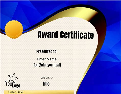 certificate word template    customizable resource
