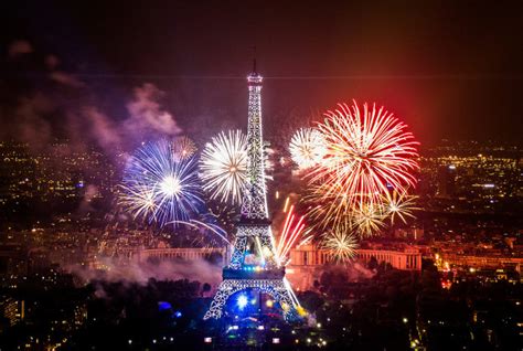 france celebrates bastille day with fireworks