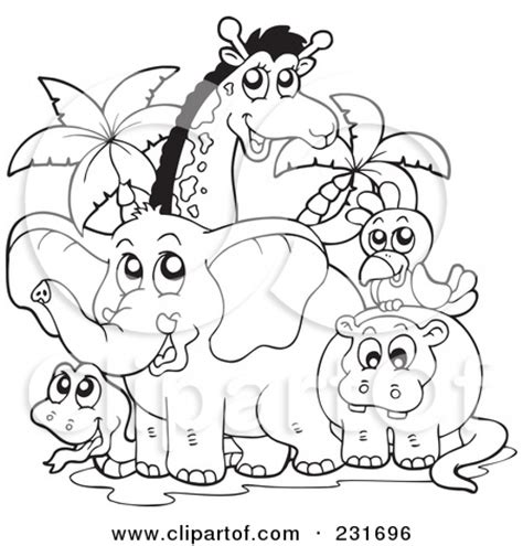 jungle animals coloring pages preschool  getdrawings