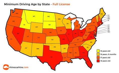 minimum driving age  state  driving age rhinocarhirecom