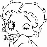 Betty Boop Coloring Drawing Printable Drawings Pages Cartoons sketch template