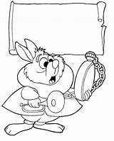Alice Wonderland Rabbit Coloring Pages Cartoons Colorator sketch template