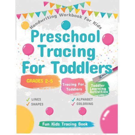 preschool tracing  toddlers handwriting workbook  kids practice