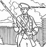 Colonial Soldier Colonies Getcolorings Getdrawings sketch template