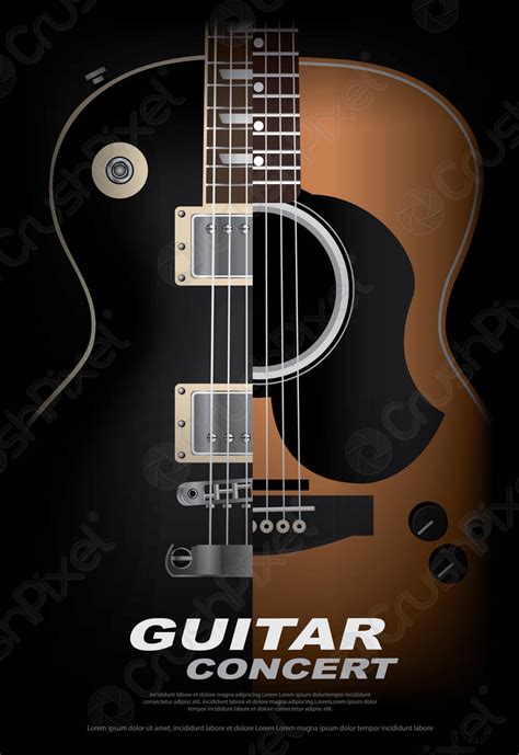 guitar concert poster background template vector illustration stock vector crushpixel
