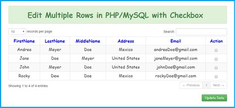update multiple rows in php mysql with checkbox free source code