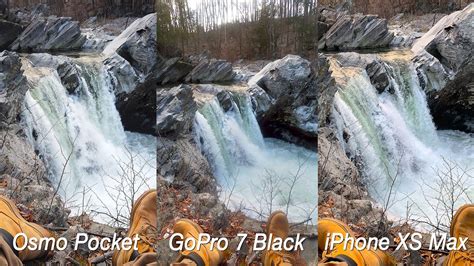 dji osmo pocket  gopro  black iphone xs max kfps video quality comparison youtube