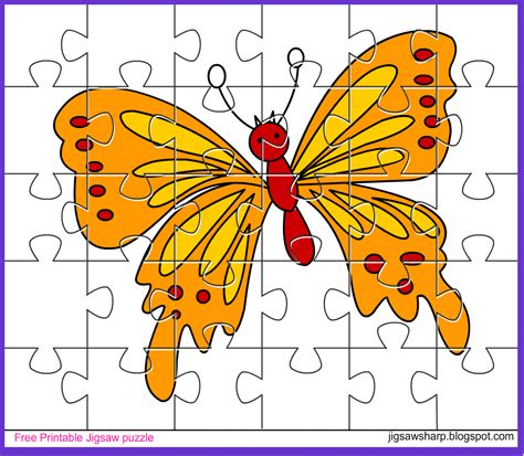 printable jigsaw puzzle game butterfly jigsaw puzzle