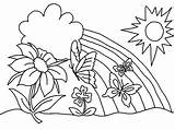 Coloring Pages Spring Landscape Comments sketch template