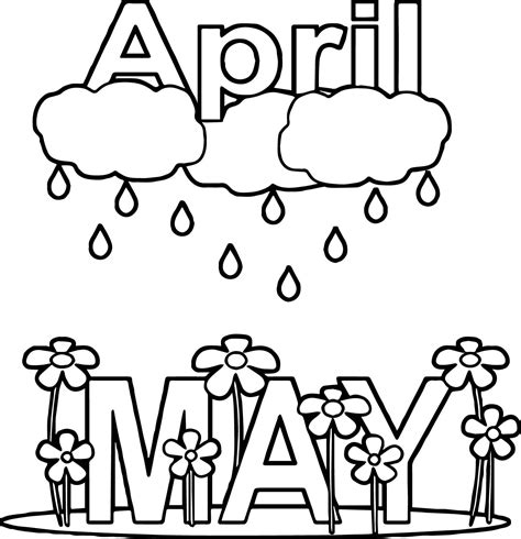 nice april shower  rain flower coloring page spring coloring pages