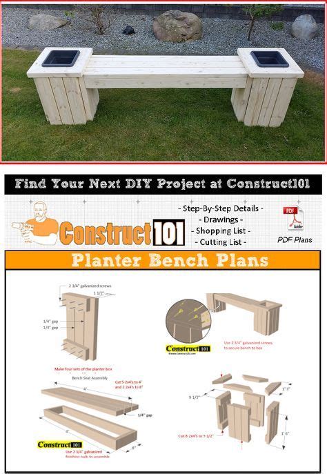 planter bench plans built  xs