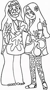 Hippie Coloring Pages Printable Drawings Hippy Drawing Clip Hippies Van Couple Getdrawings Imprimer Template Mandala Popular sketch template