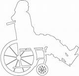 Wheelchair Person Silhouette Outline Drawing Silhouettes Coloring Pages Vector sketch template