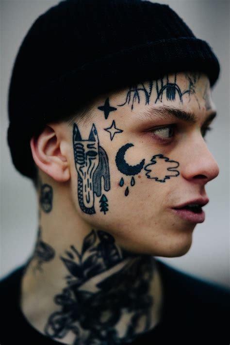 closeup  man  face tattoos mens face tattoos face tattoos facial tattoos