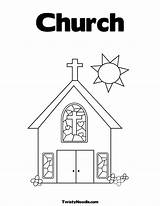 Coloring Church Catholic Popular sketch template