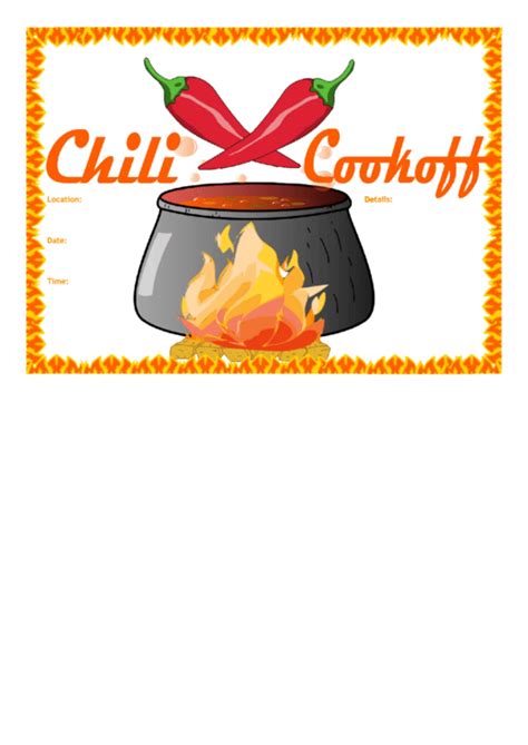 chili cook  flyer template printable