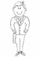 Coloring Tailor Kleurplaat Businessman Suit Made Accountant Father Pages Calculator Edupics sketch template