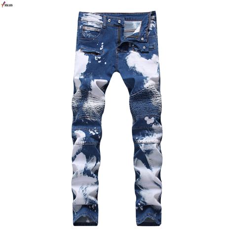 buy men designer patchwork jeans european style