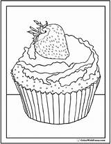 Cupcake Coloring Strawberry Pages Pdf Cupcakes Sheet Colorwithfuzzy Kids sketch template