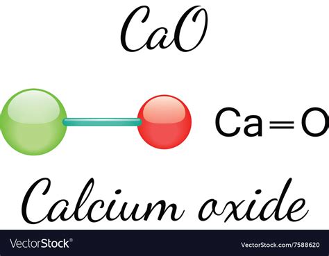 cao calcium oxide molecule royalty  vector image