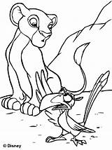Coloring Lion King Simba Zazu Pages Kids Disney sketch template