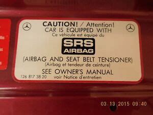 mercedes benz sticker label     caution srs airbag ebay