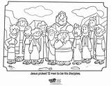 Disciples Apostles Colouring Sons Activity Whatsinthebible Sends Creed Heals Jesús Apostoli sketch template