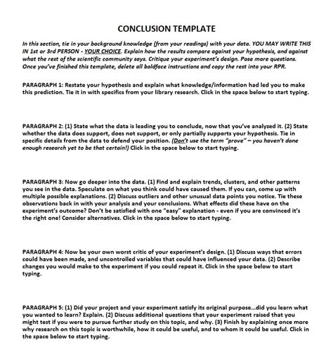 conclusion  project template sample