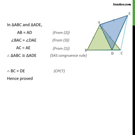 Ex 7 1 6 In Figure Ac Ae Ab Ad And ∠bad ∠eac Ex 7 1