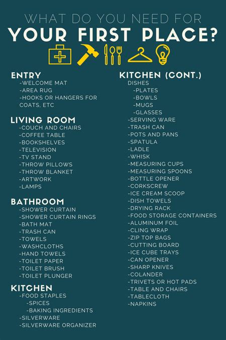 what do you actually need for your first apartment