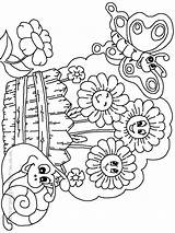 Coloring Garden Pages Flower Kids Printable Preschool Butterfly Drawing Flowers Colouring Gardening Print Gardens Adult Color Summer Book Template Getdrawings sketch template