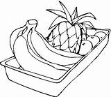 Coloring Banana Bananas Pages Apples Colouring Pineapple Fruit Printable Kids Fruits Hand Color Clipart Print Without Peaches Grapes Pumpkin Two sketch template
