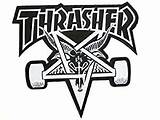 Thrasher Logo Skate Goat Template Coloring sketch template