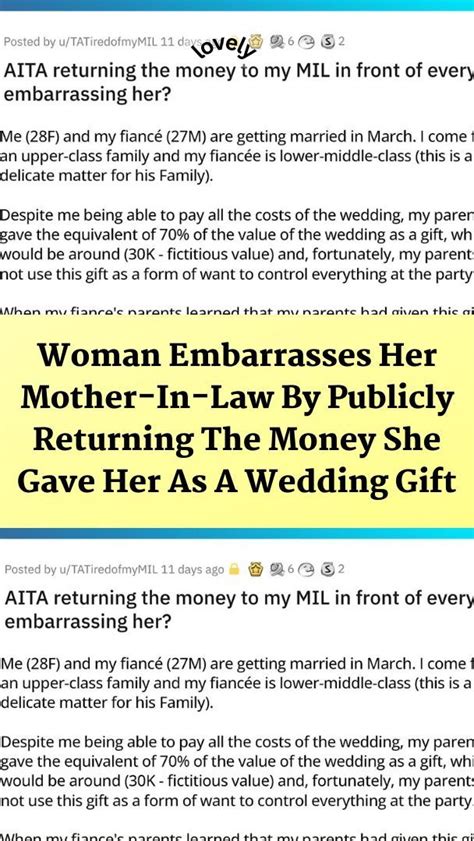 Woman Embarrasses Her Mother In Law By Publicly Returning The Money She