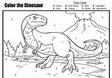 Dinosaur Number Color Coloring Numbers Pages Dinosaurs Printable Kids Worksheets Paint Activities Worksheet Jurassic Printables Rex Games Colouring Dino Sheets sketch template