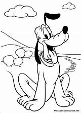 Pluto Coloring Pages Mouse Mickey Disney Drawings sketch template