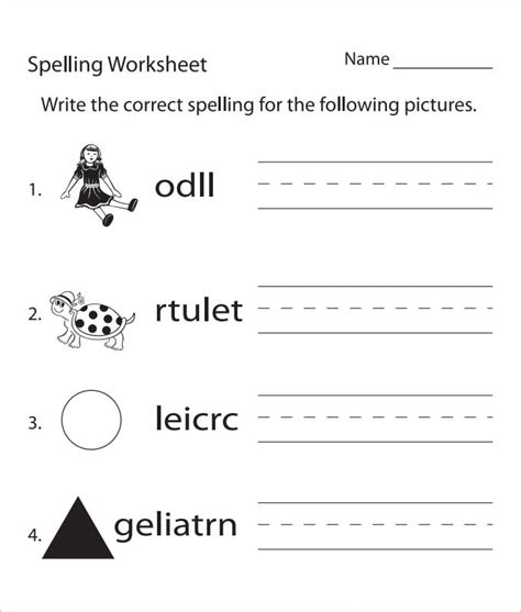 sample spelling practice worksheet templates