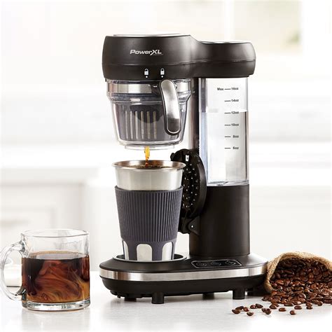 powerxl grind  coffee maker automatic single serve coffee machine   oz travel mug